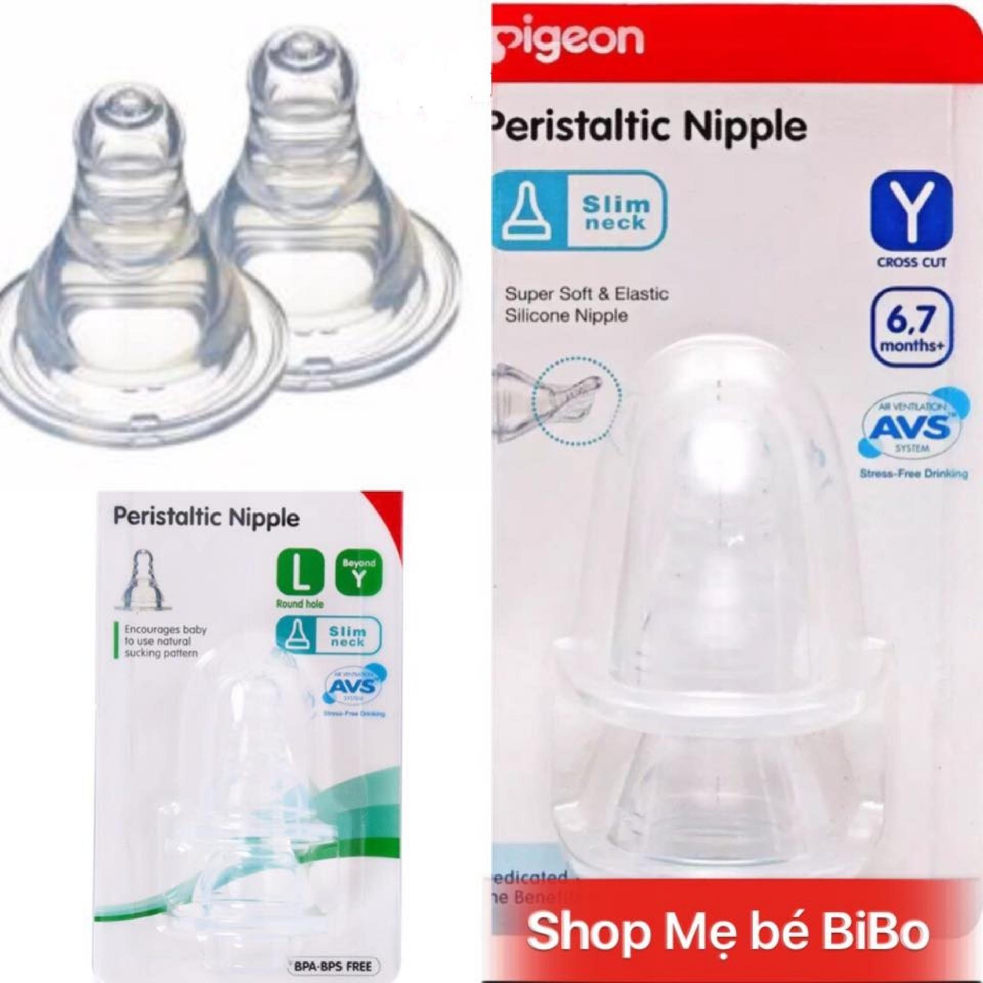 [HCM]Set 2 Cặp Núm vú Silicon Siêu Mềm Pigeon Cổ Hẹp ( Size Y  4 núm vú )