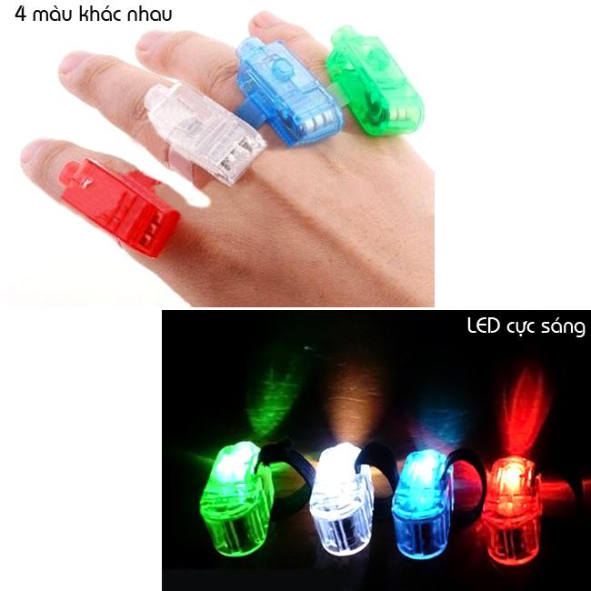 [HCM]Bộ 2 đèn Led đeo ngón tay phát sáng (nhiều màu)