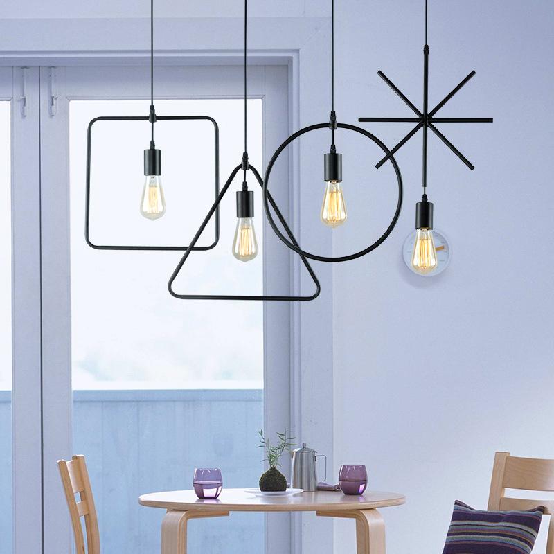 Bộ 5 đèn thả trần trang trí hình học THCN116 (5 mẫu đèn hình học khác nhau tặng kèm 5 bóng Led Edison 4w)