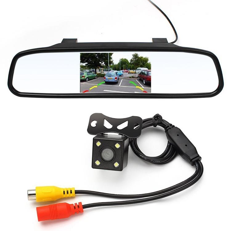 Bộ màn hình Gương 4.3" BSJ-430 và Camera lùi 4 Led siêu nét cho Ô tô