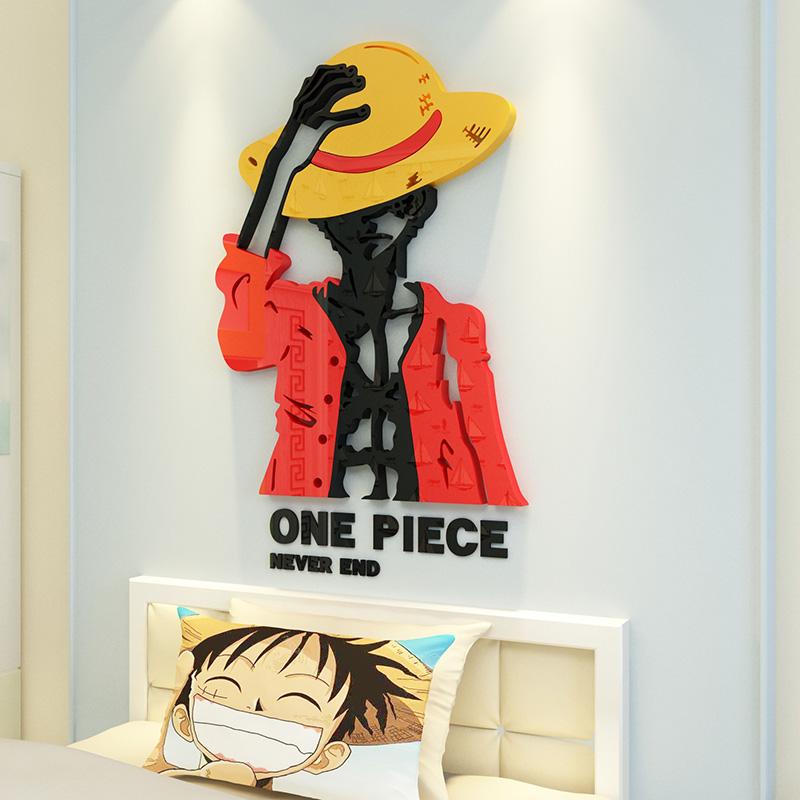 One Piece Áp Phích Luffy Mica Lập Thể Giấy Dán Tường Phòng Ngủ Phòng Ngủ Phòng Ký Túc Xá Tường Anime Tranh Dán Tường Trang Trí Tường