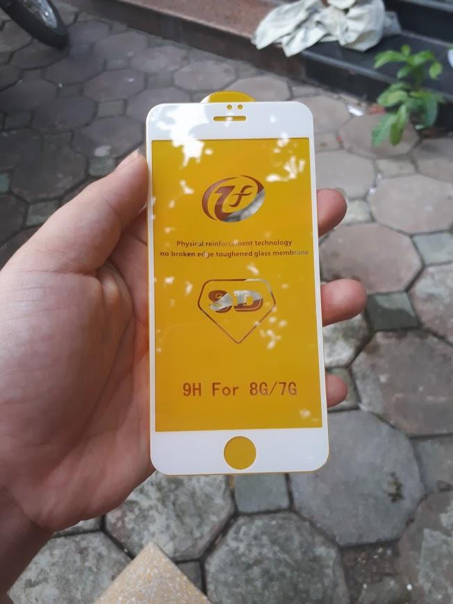 Kính Cường lực 9D full màn cho Iphone 7/ 8 Thường Trắng