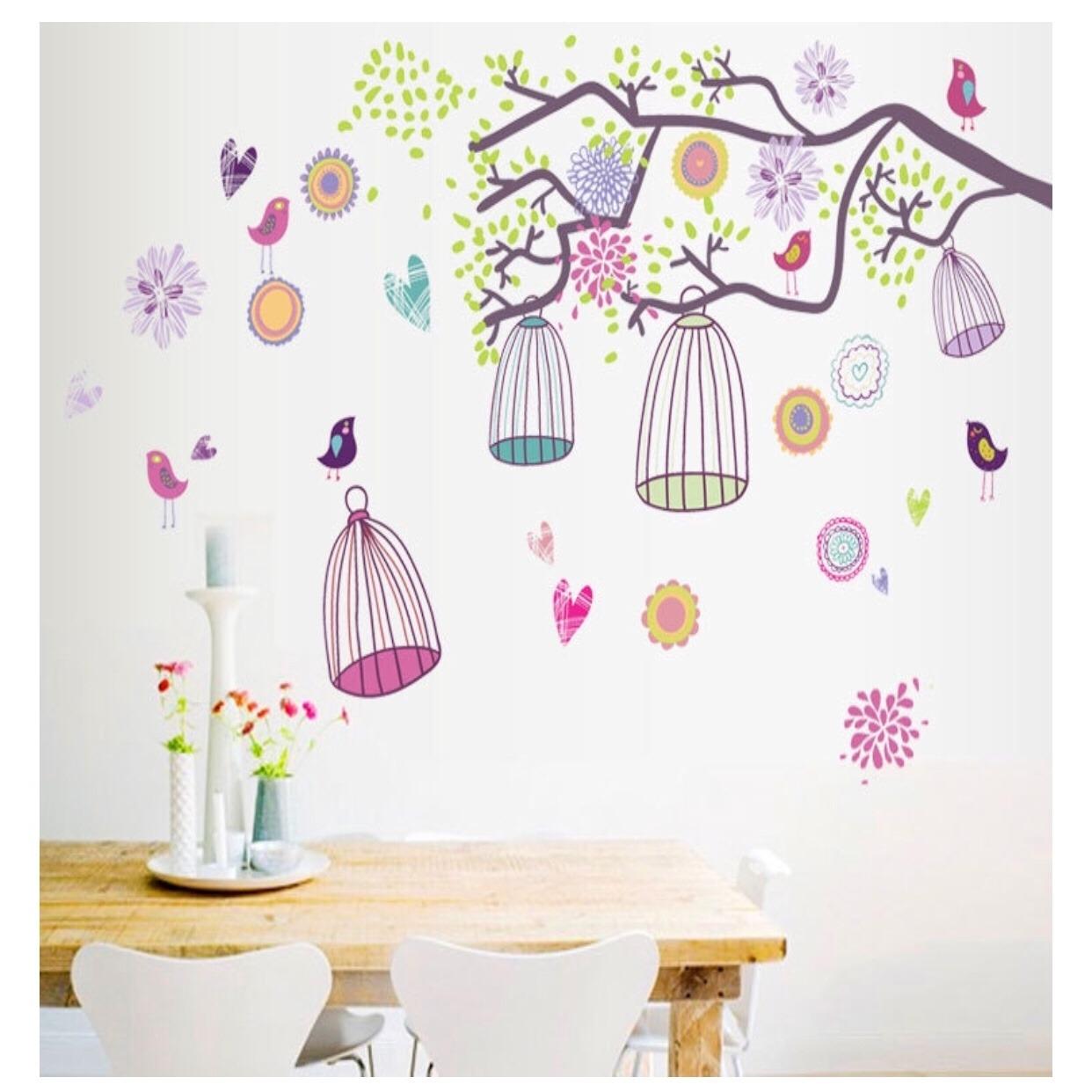 [HCM]DECAL DÁN TƯỜNG LỒNG CHIM BOHEMIA BIRDCAGE