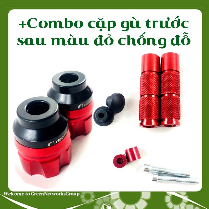 Combo cặp Gù chống đổ trước đỗ sau cho xe máy GreenNetworks