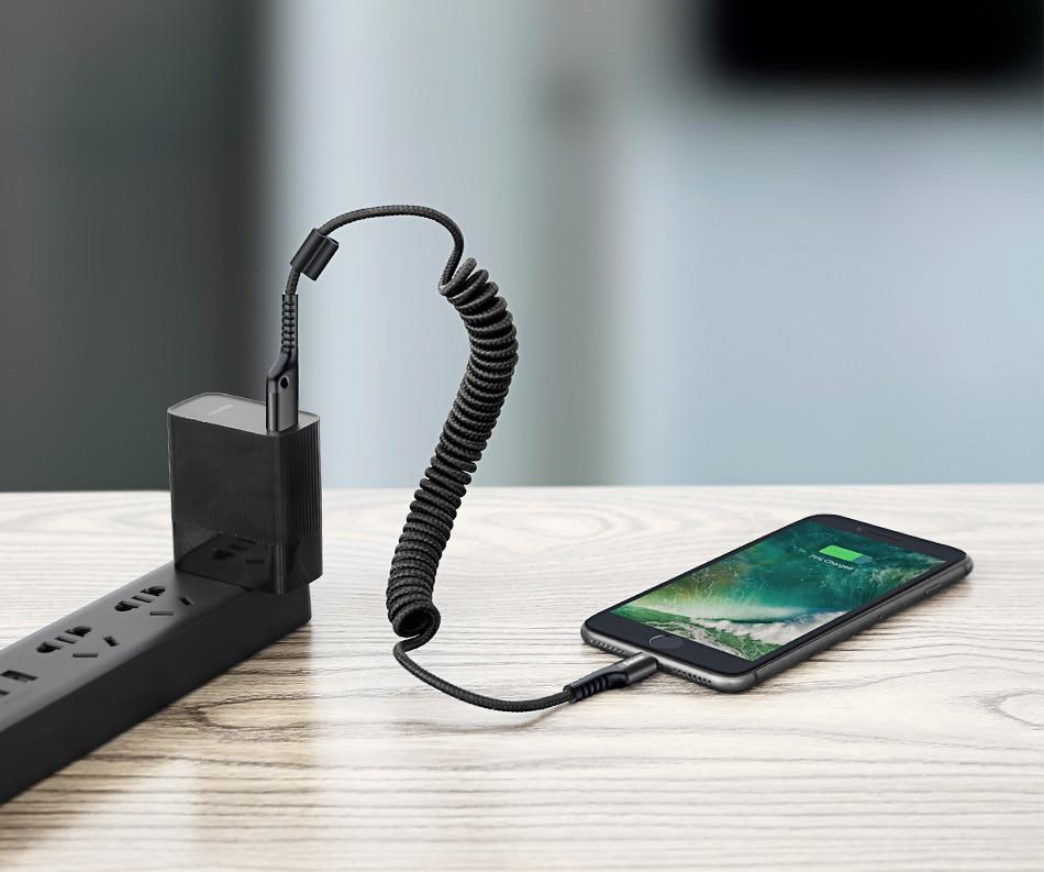 Cáp Sạc 2A Baseus Siêu Gọn Cho iPhone 7 Plus - Dây Dù 1 mét