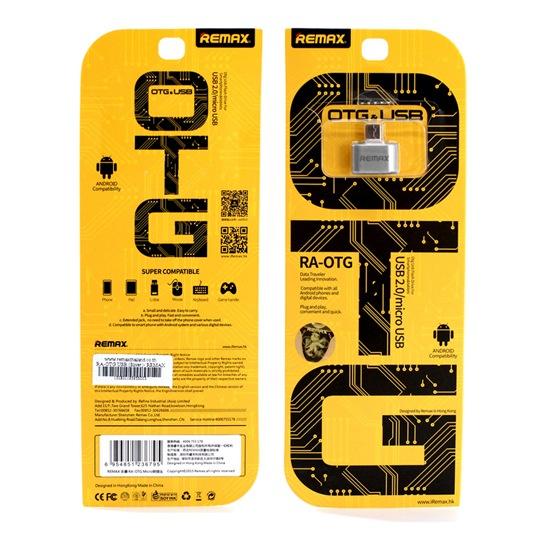 Đầu chuyển đổi USB OTG Remax RA-OTG - 2 cổng micro USB và USB 2.0 (Bạc)