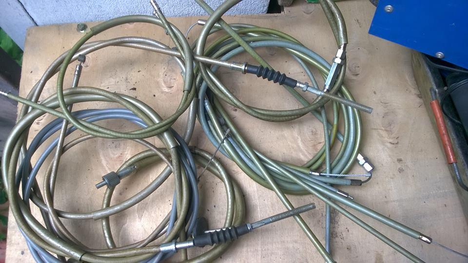 bộ 4 dây côn, thắng, đồng hồ, ga cuốn lên màu ngã vàng cho honda 67 ghidong thấp