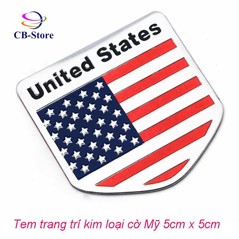 Tem Cờ Mỹ dán trang trí Ô tô, Xe máy (5cmx5cm)