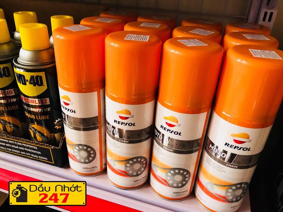 Chai xịt dưỡng sên xích Repsol 400ml