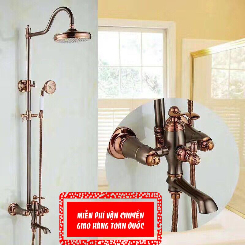 Combo sen cây đồng mạ giả cổ Ko4118 (kèm vòi lavabo)