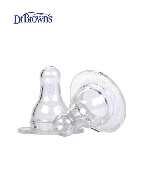 Hộp 2 núm ty bình sữa DR. BROWN cổ hẹp size 4 (>9th)
