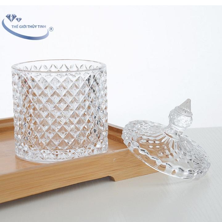 Bộ 4 Thố Mứt Thủy Tinh Pha Lê INDO