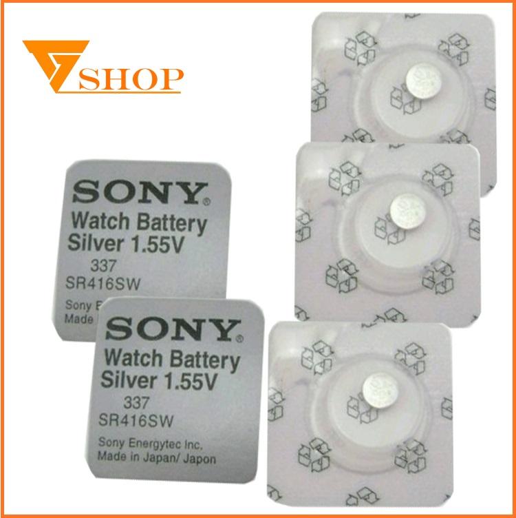 Combo 10 vỉ Pin đồng hồ SR416SW Sony1.55V, pin 337 ( 1 vỉ 1 viên )