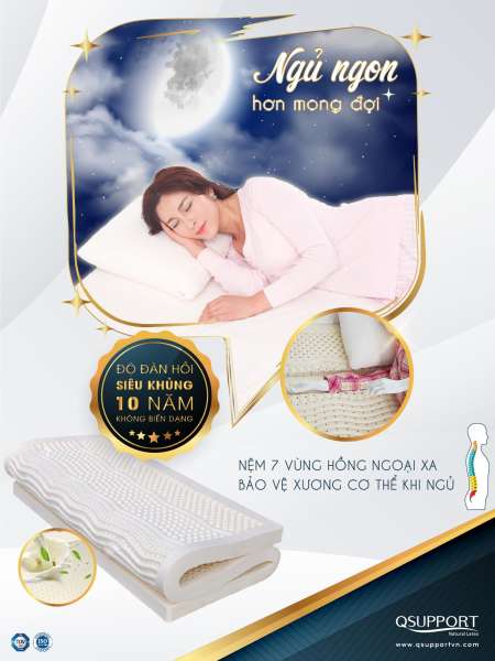 Nệm 7 vùng massage tia hồng ngoại xa Cao cấp QSupport 120*200*10CM