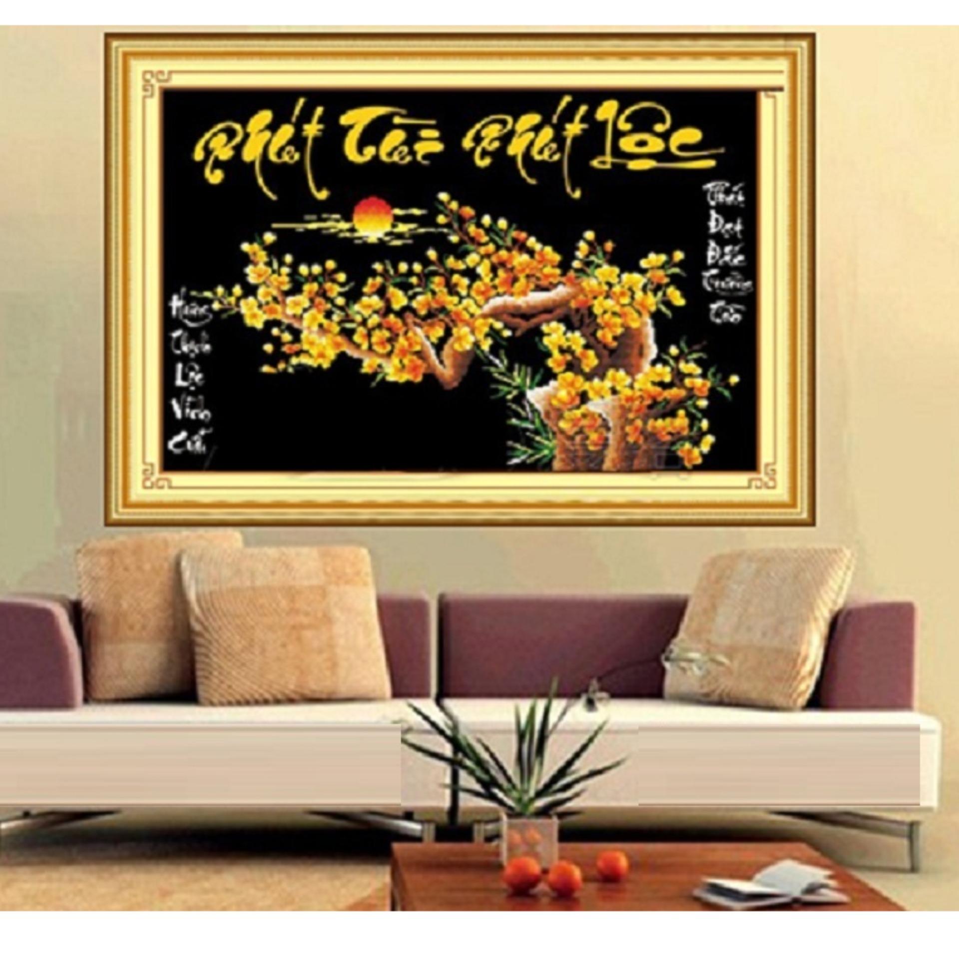 TRANH ĐÍNH ĐÁ PHÁT TÀI PHÁT LỘC 77308 (Kích thước: 78X52cm, CHƯA ĐÍNH)