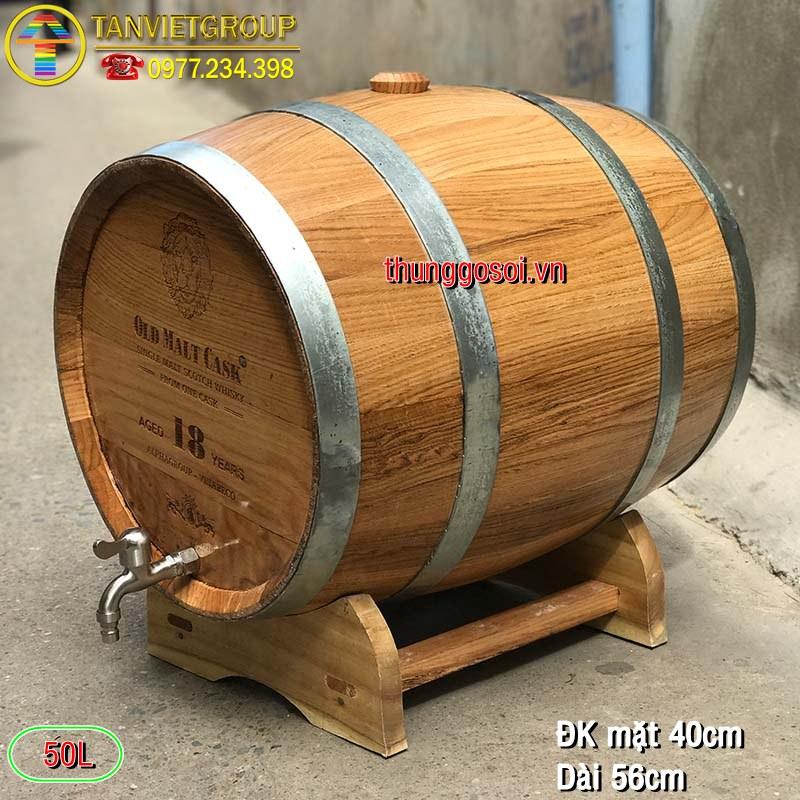 THÙNG GỖ SỒI 50l