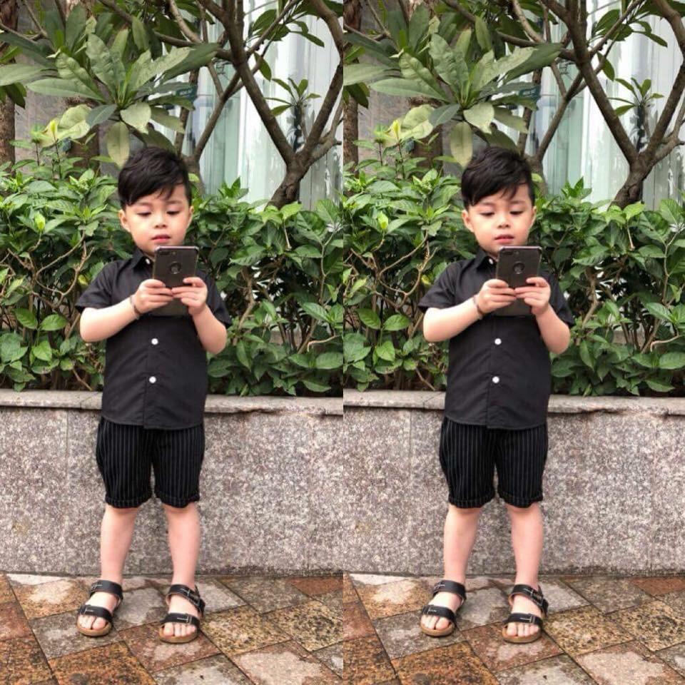Bộ quần áo sơmi mùa hè cho bé trai