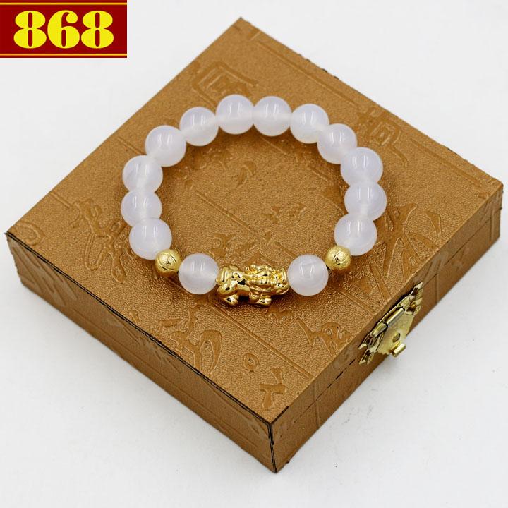 Vòng chuỗi thạch anh trắng 12 ly cẩn Tỳ hưu TH26