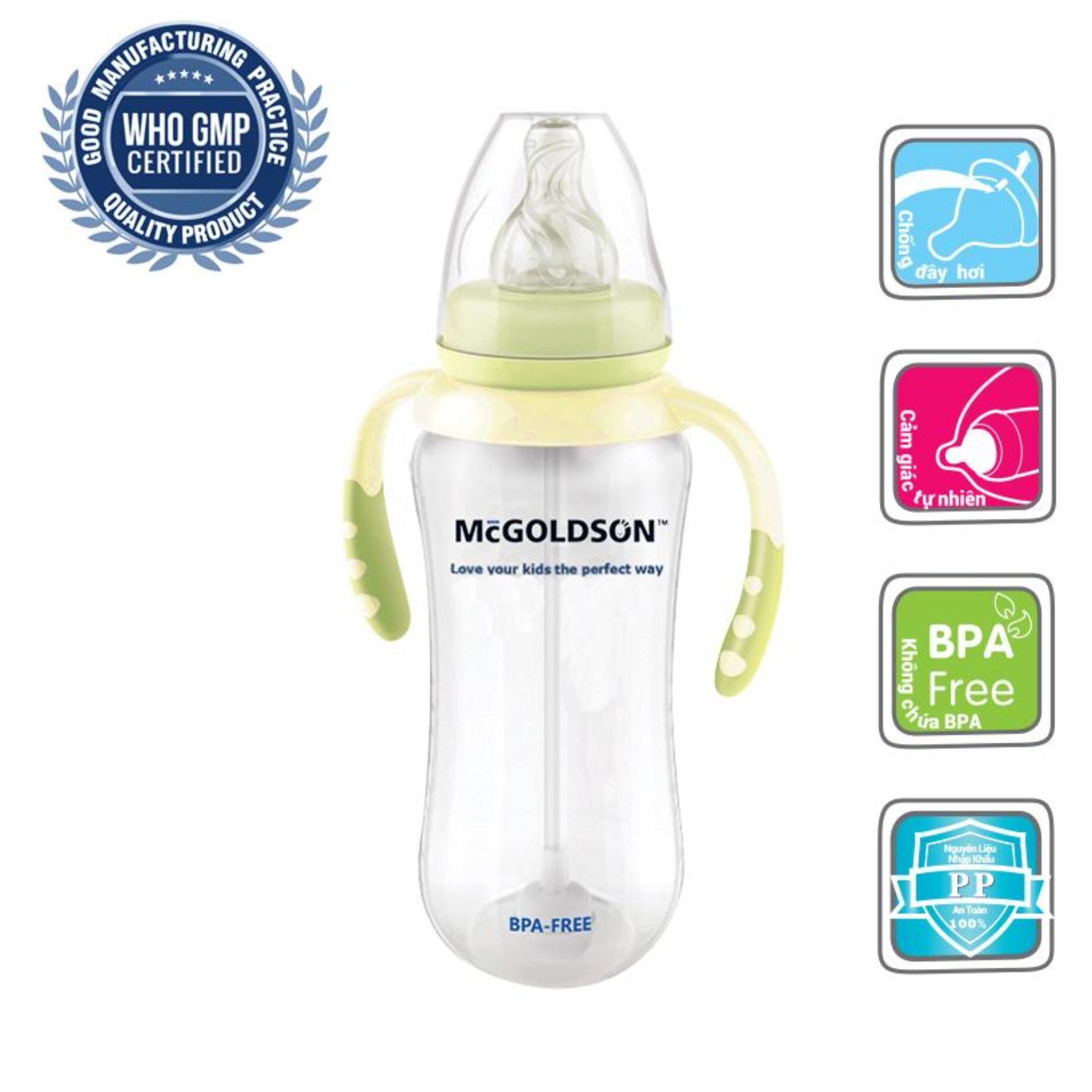 Bình sữa pp cổ hẹp mcgoldson 270ml