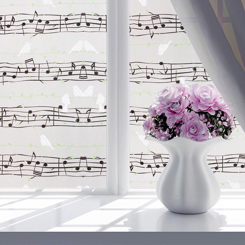 5 Mét Decal Dán Kính Mờ Khổ 45cm Có Sẵn Keo - NỐT NHẠC VUI PK057 A