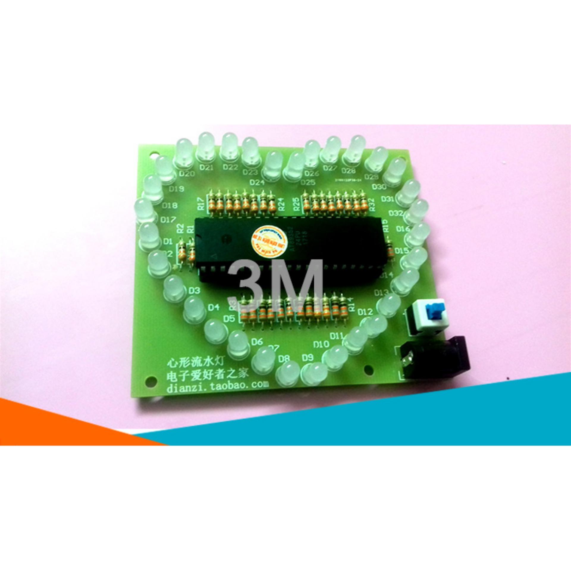Bộ DIY Trái Tim 32 Led Chưa Lắp Ráp (8.5x7.5 Chíp Đã Nạp Code)