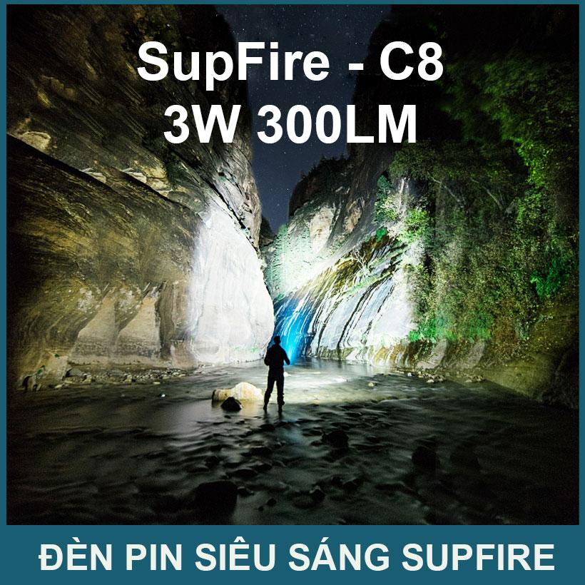 [HCM]Đèn pin led siêu sáng cao cấp SupFire C8