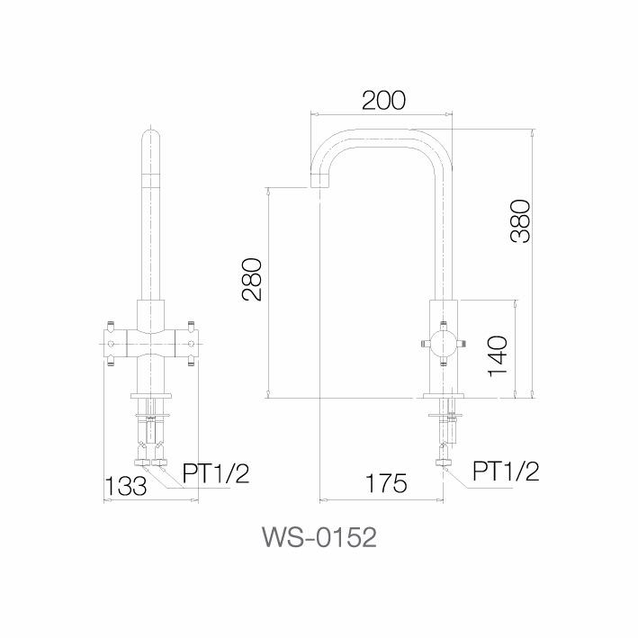 Vòi chậu nóng lạnh - WS-0152 - INOX SUS 304