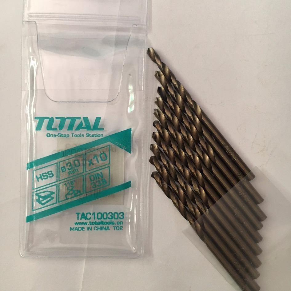 3.0mm bộ 10 mũi khoan sắt total tac100303