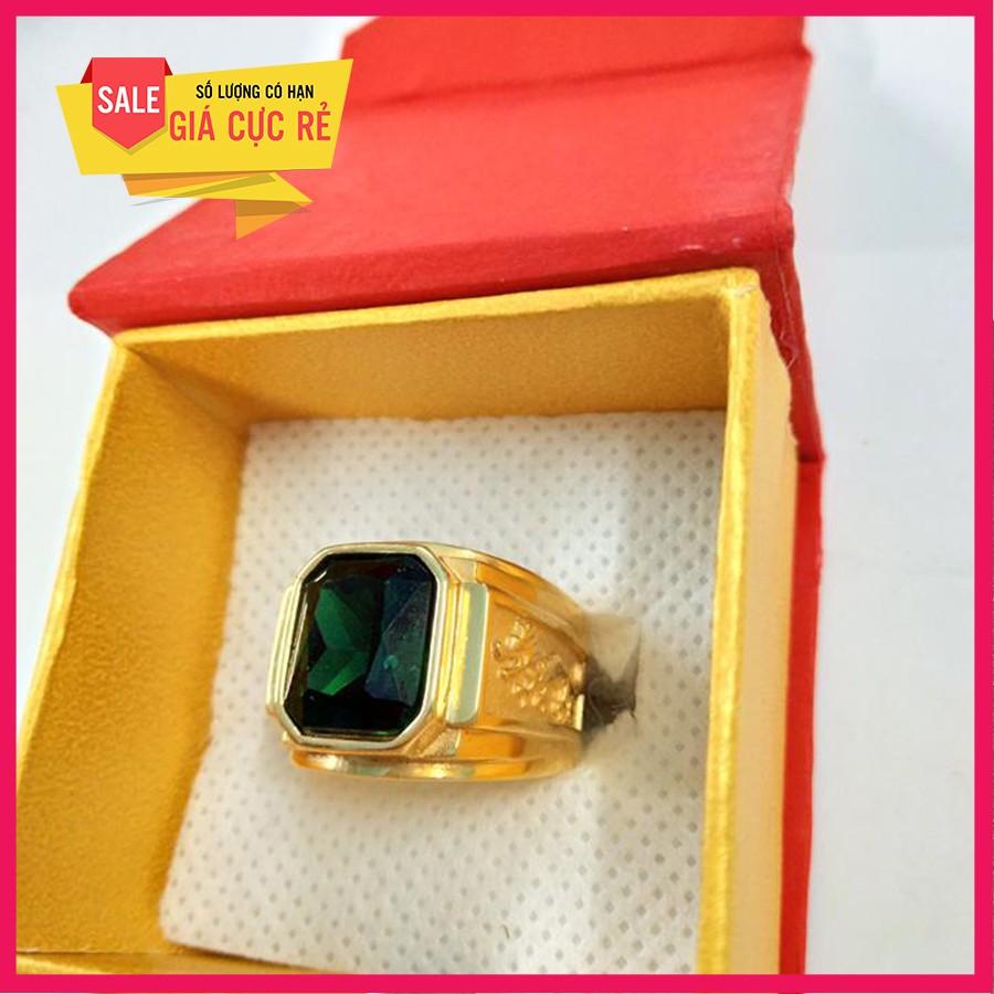 Nhẫn nam mặt đá xanh lá cao cấp, thời trang, cao cấp