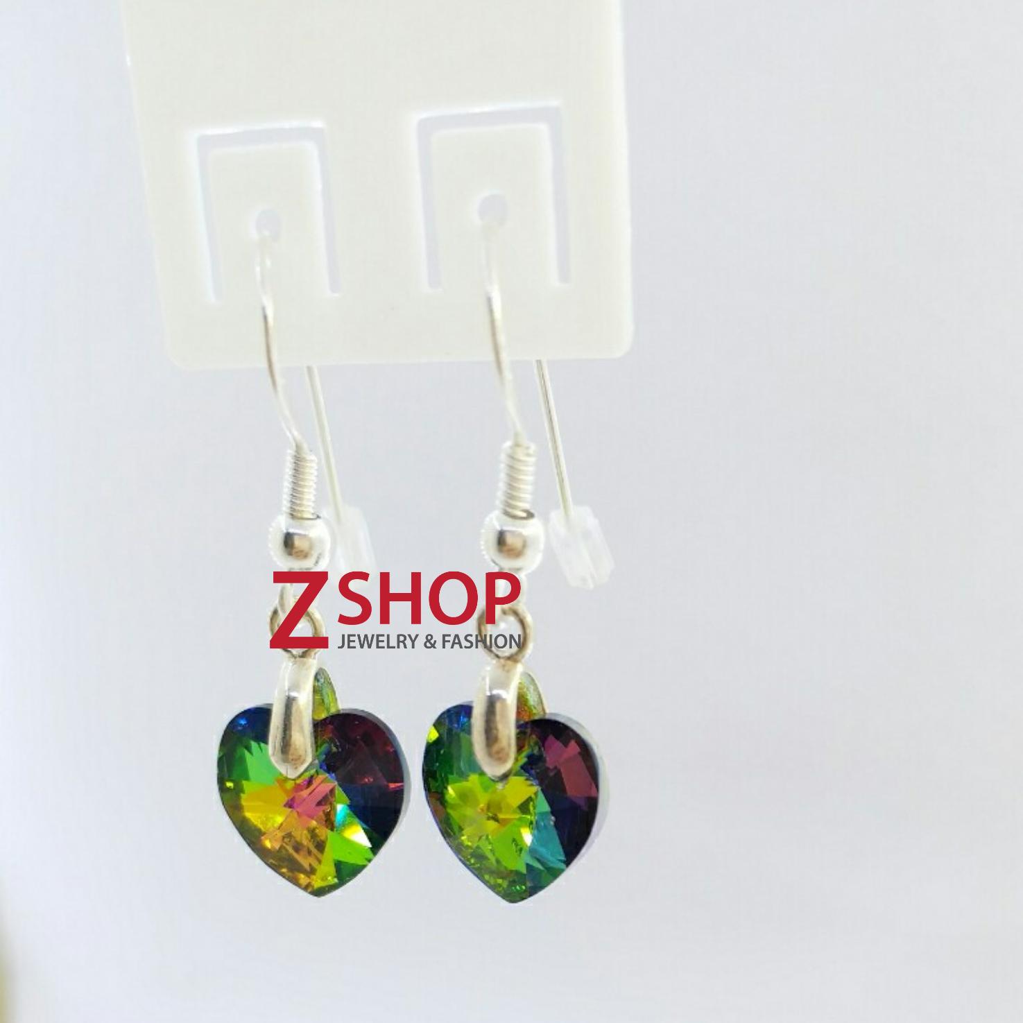 Bông tai bạc 925 - pha lê cao cấp BT035