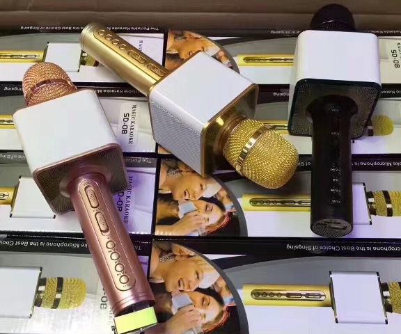 Míc karaoke  liền loa bluetooth SD-08 (vàng)