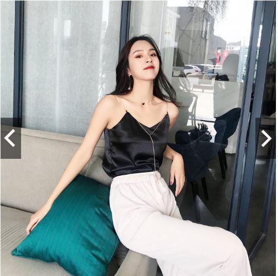 ÁO LỤA SATIN HAI DÂY ULZZANG - LITTLE BOX SHOP (màu đỏ)