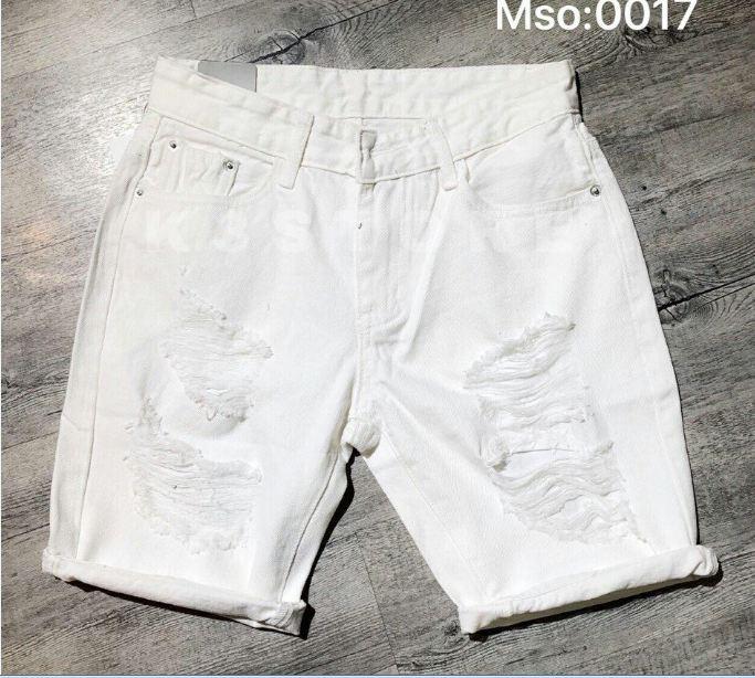 Quần short jean nam trắng rách cao cấp (HÀNG ĐẸP)