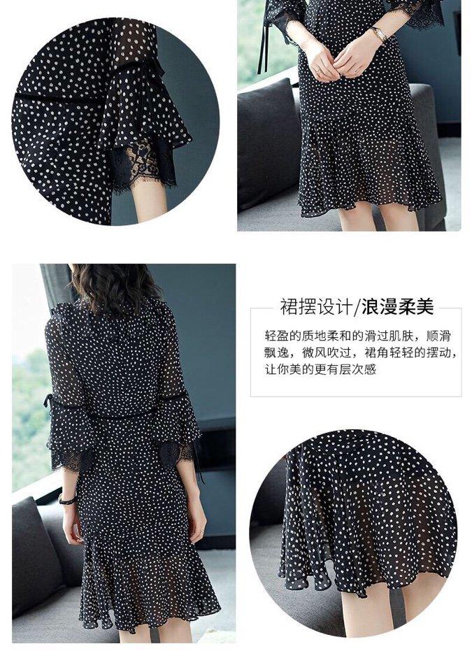 ĐẦM SUÔNG ĐUÔI CÁ CHẤM BI SANG TRỌNG THANH LỊCH Beyeu1688 - BY4325A