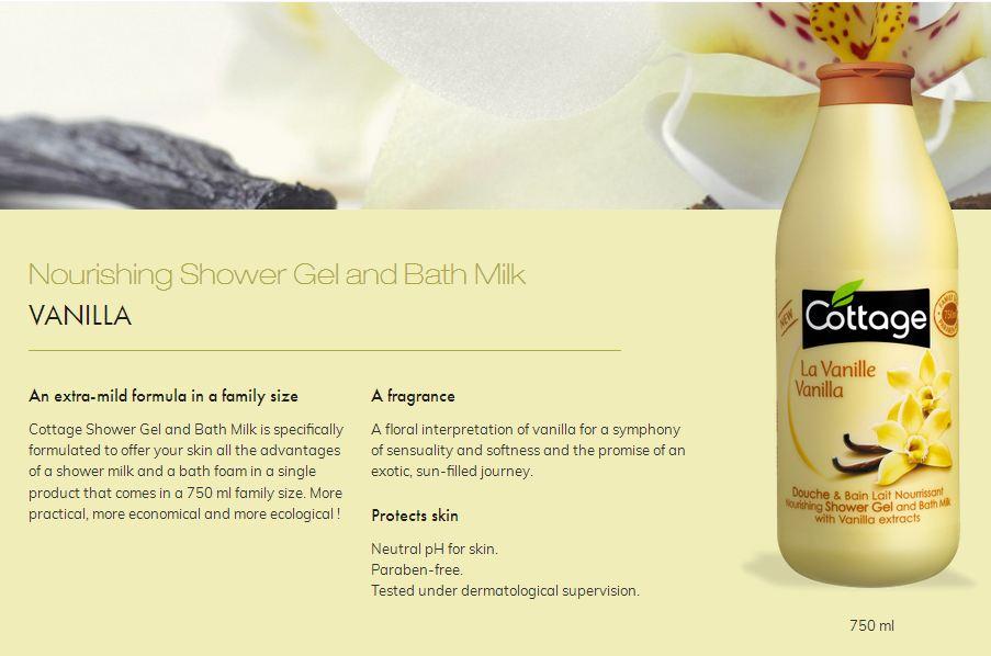 Sữa tắm hương vani Cottage Vanilla 750ml