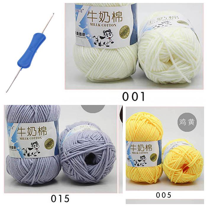 [HCM]3 cuộn len milk bò + 1 Kim móc