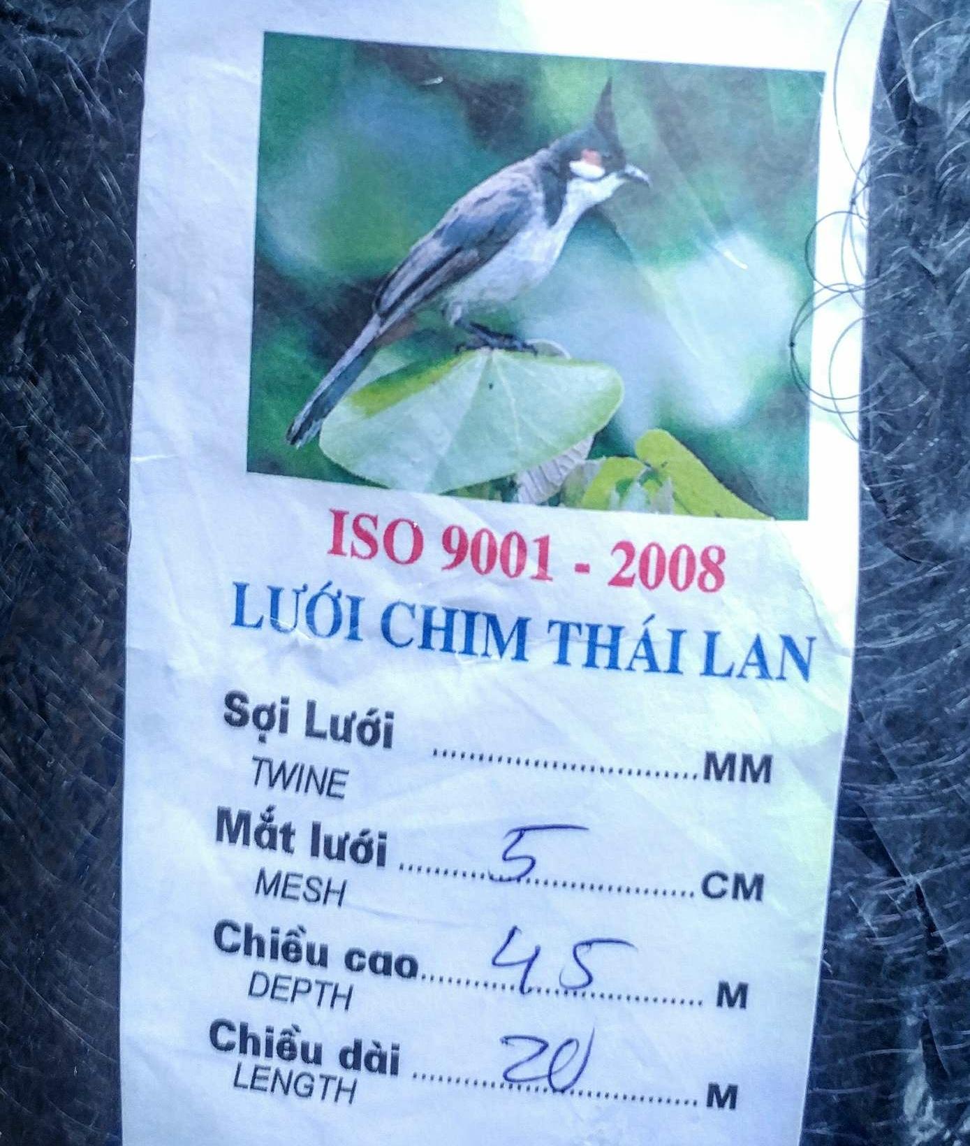 Lưới bẫy chim loại 20 mét dài