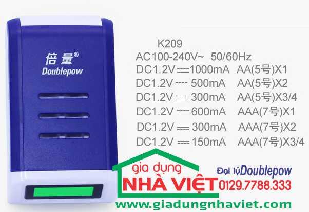 SẠC PIN DOUBLEPOW DP-K209 CÓ MÀN HÌNH