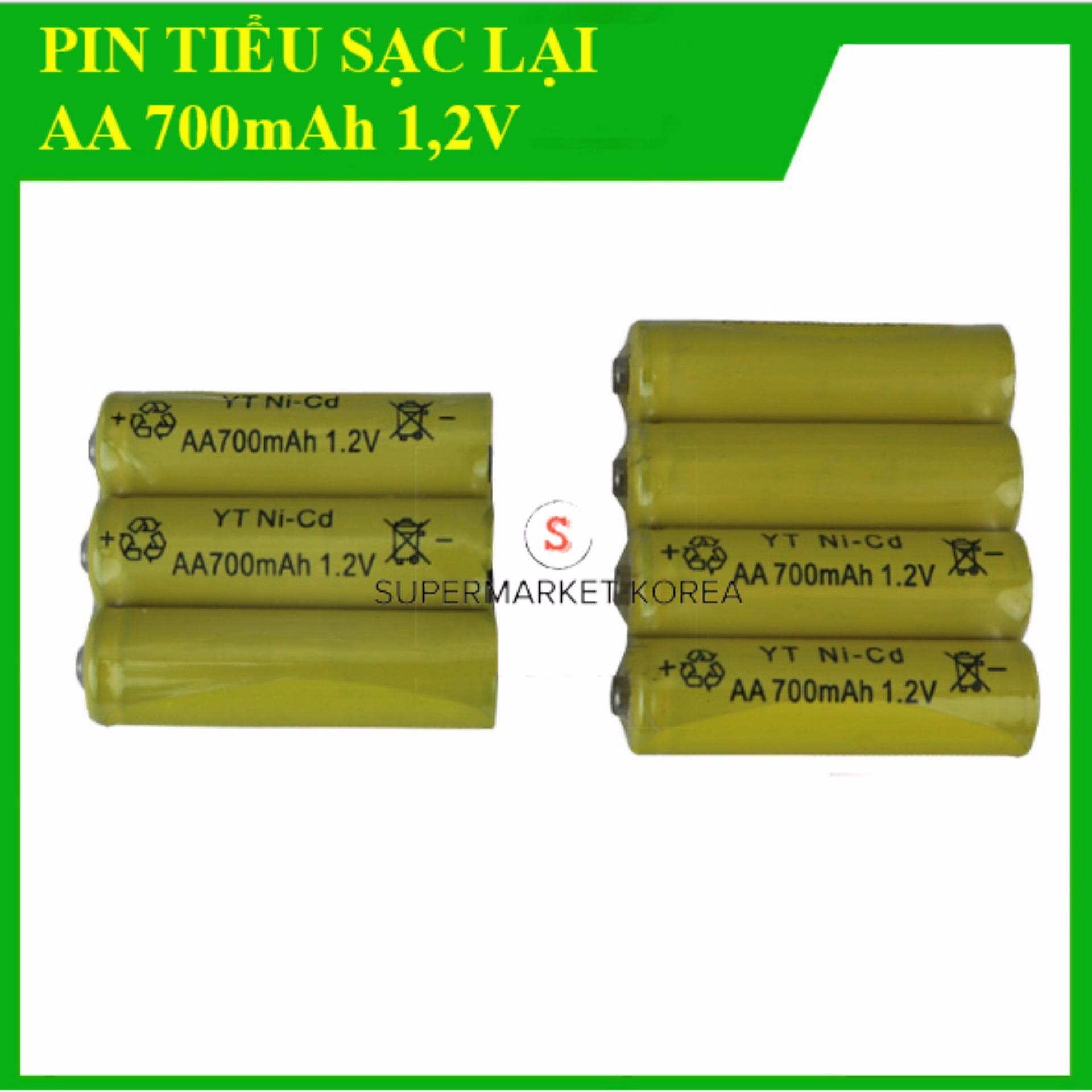 Vỉ 04 viên pin tiểu sạc lại, pin aa 700mah - 1,2v ni-cd