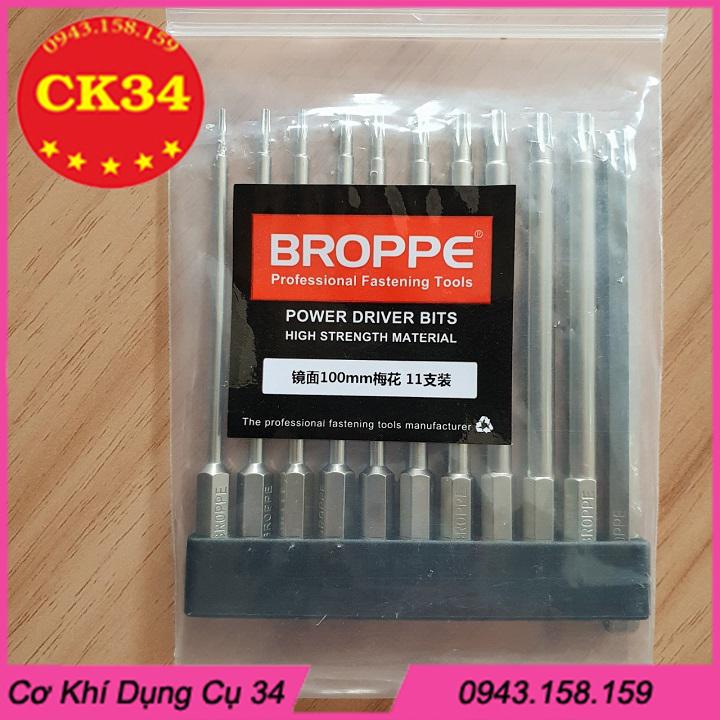 Bộ 11 mũi khoan lục giác hoa thị 100mm cho khoan pin , điện