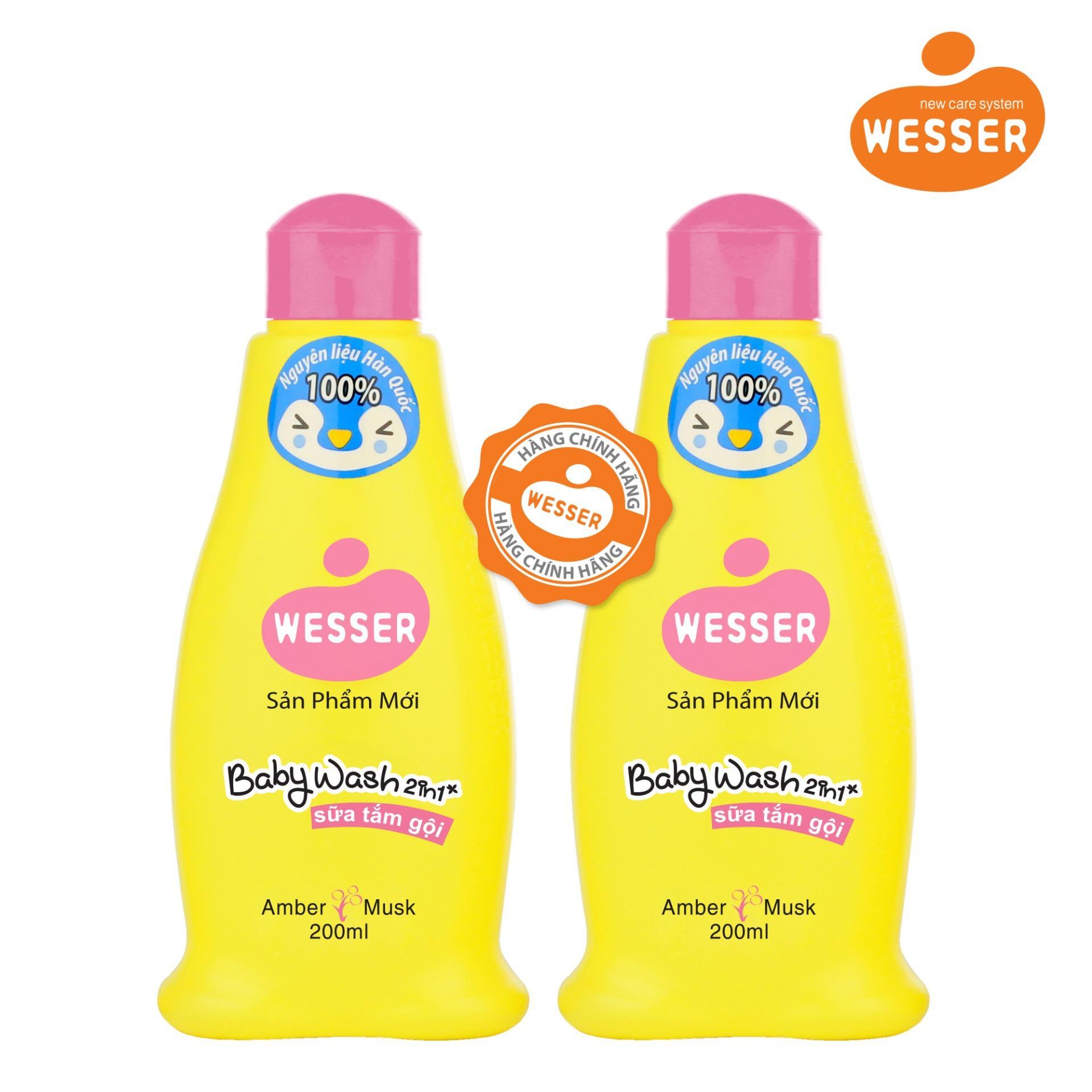 Sữa tắm gội Wesser 200ml (Hồng) - sua tam goi