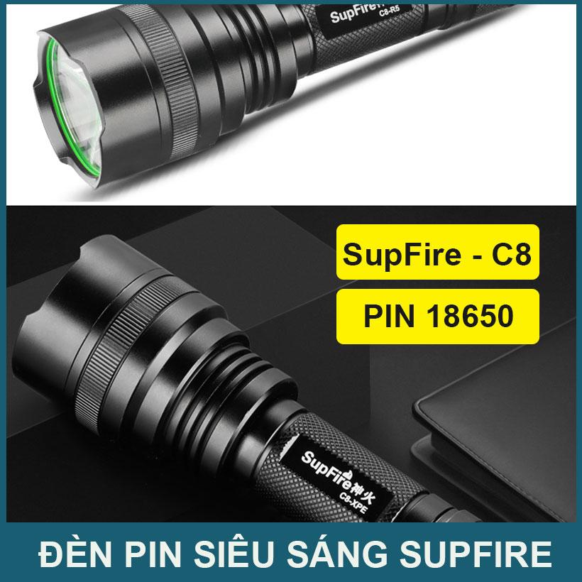 [HCM]Đèn pin led siêu sáng cao cấp SupFire C8
