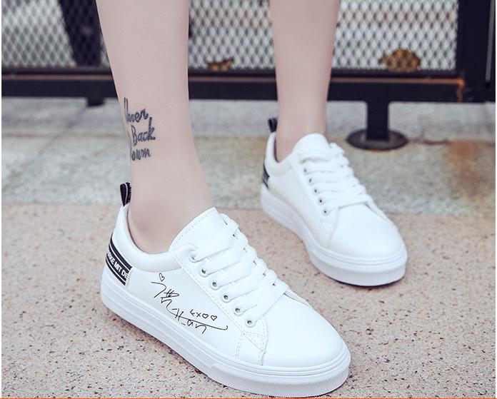 Giày Thể Thao Nữ Sneaker Họa Tiết Chữ Kí Cao 3 Phân Form Chuẩn Đẹp Mới Nhất  2019 (Giay The Thao Nu)
