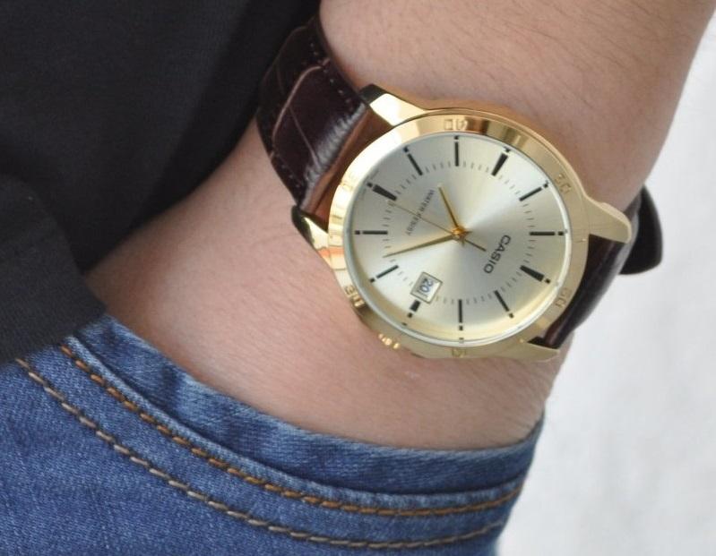 [3-5/8 Hoàn Tiền 25%]Đồng hồ nam dây da Casio Anh Khuê MTP-V004GL-9AUDF