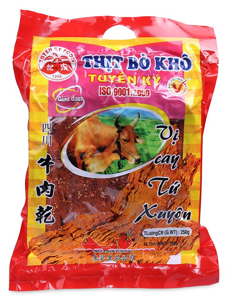 Thịt bò khô vị cay Tứ Xuyên Tuyền Ký 250g sản phẩm chất lượng giá cả hợp