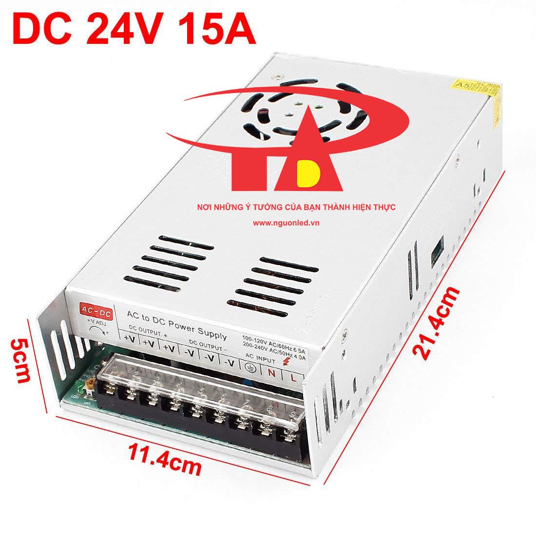 NGUỒN TỔ ONG 24V 15A LOẠI TỐT (NÊN MUA), CÓ QUẠT, ĐỦ AMPE, BẢO HÀNH 12 THÁNG DÙNG CẤP NGUỒN CHO CAMERA, TỰ ĐỘNG HÓA, ĐÈN LED, BOARD MẠCH ĐIỆN TỬ DC24V