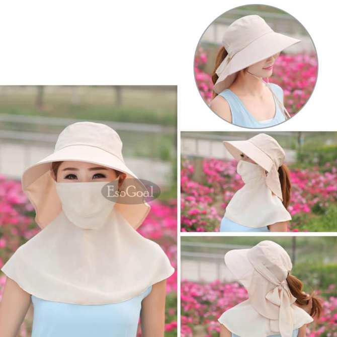 Hình ảnh JvGood Nữ Câu Cá Mũ Chống Nắng UV Bảo Vệ 360 ° Rộng Vành Che Nắng Mũ Có Thể Tháo Rời Mặt Nạ mặt Nạ mặt Nạ Nắp Bao Da mũ dành cho Câu Cá Làm Vườn Bãi Biển Cắm Trại Chèo Thuyền với Tự Do Cánh Tay Tay-quốc tế