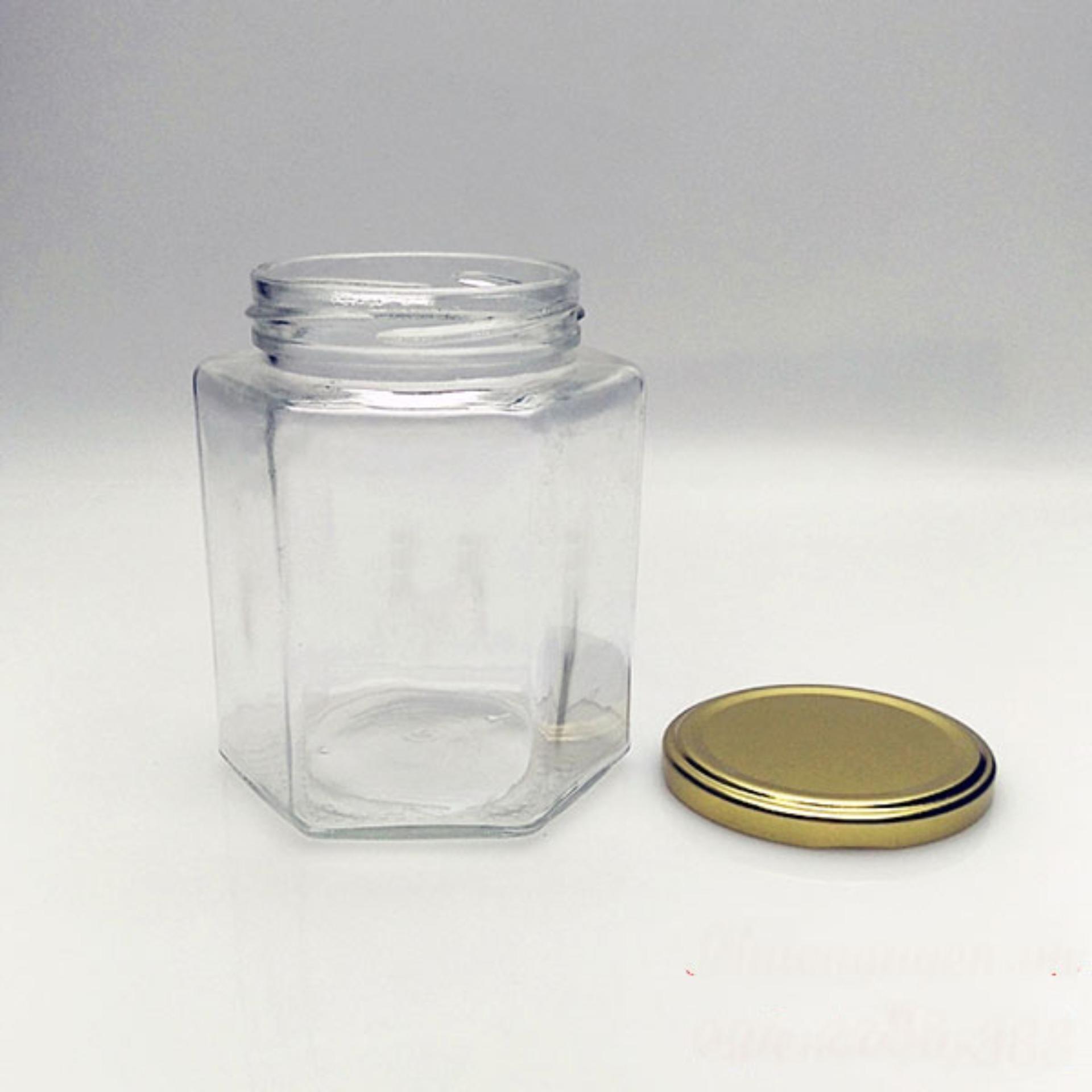 Bộ 5 Hũ thủy tinh lục giác đựng và bảo quản thực phẩm 380ml