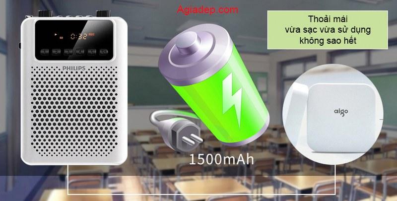 Mic + Loa Trợ giảng Hàng hiệu Philips (Âm thanh vượt trội) + 3 Mic (mic ko dây, mic có dây, mic cúc áo)
