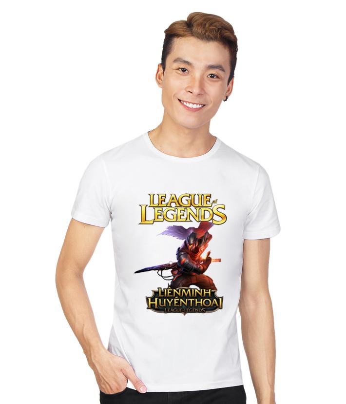 Áo thun nam trắng in hình Yasuo